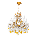 Italian cage chandelier in gilded metal circa 1960 (48 cm)