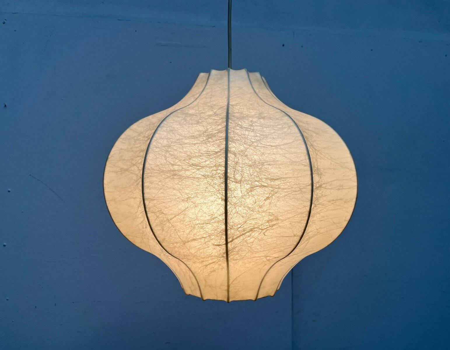 Modern mid-century Cocoon pendant lamp by Friedel Wauer for Goldkant Leuchten, 1960s.