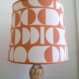 Vintage marble lamp and handmade lampshade