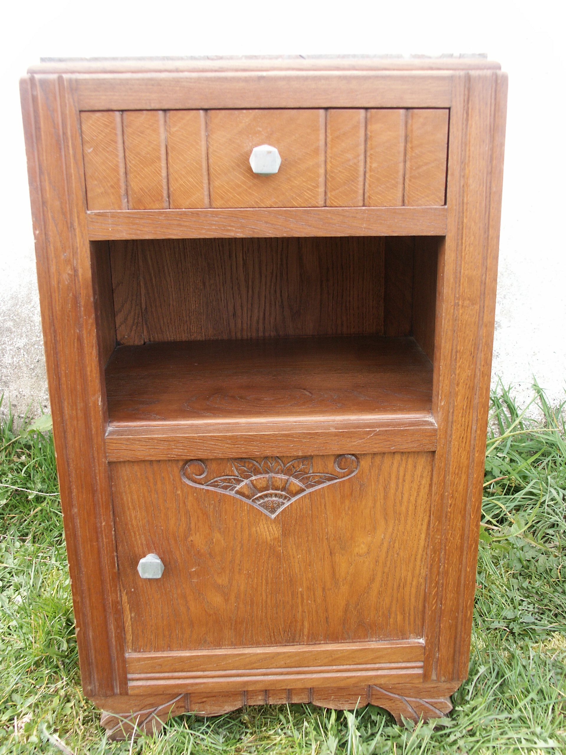30s bedside table/ marble top