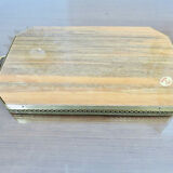 Plateau octogonal en marqueterie et laiton, Italy, Art Deco années 40 50