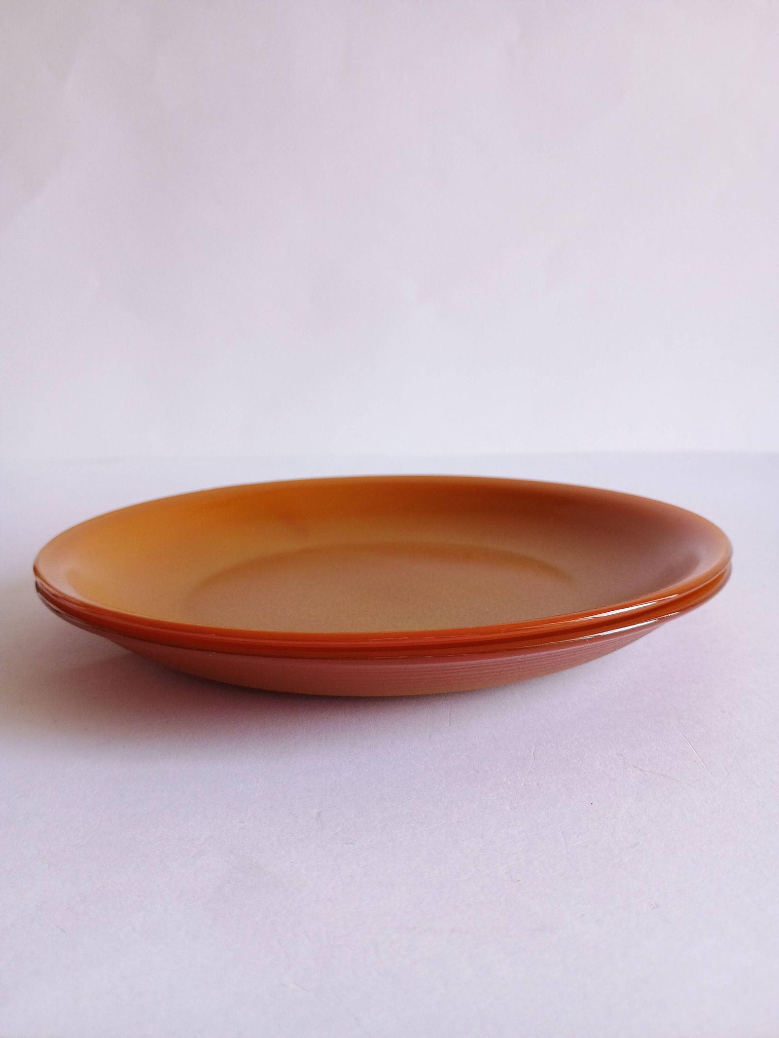Set of 2 opaline brown dessert plates