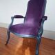 Voltaire armchair from the 19th century, purple velvet