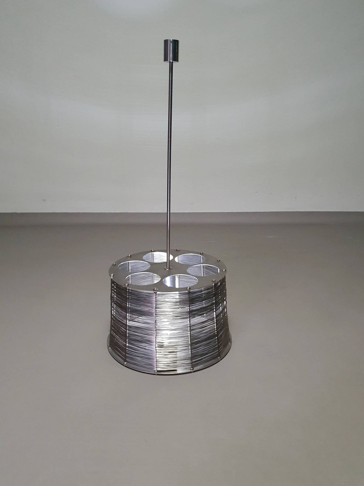 Lampe / suspension Adlumen très rare, câblée en inox
