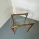 Mid-century scandinavian teak and glass trolley side table, 1950s
