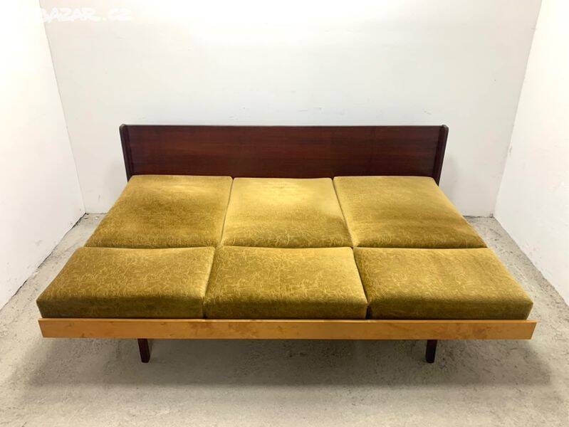 Jitona sofa bed, vintage czech 1960s