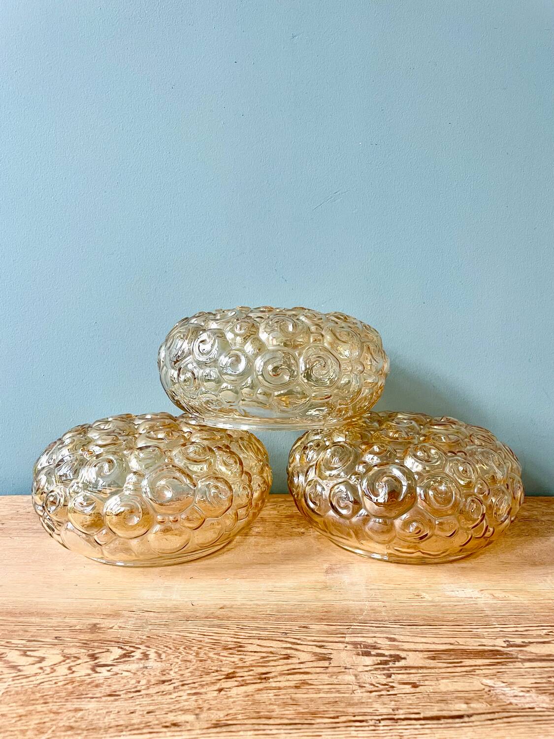 3 Helena Tynell snail ceiling globes, 1960