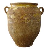 Pot à confit ancien français à glaçure jaune