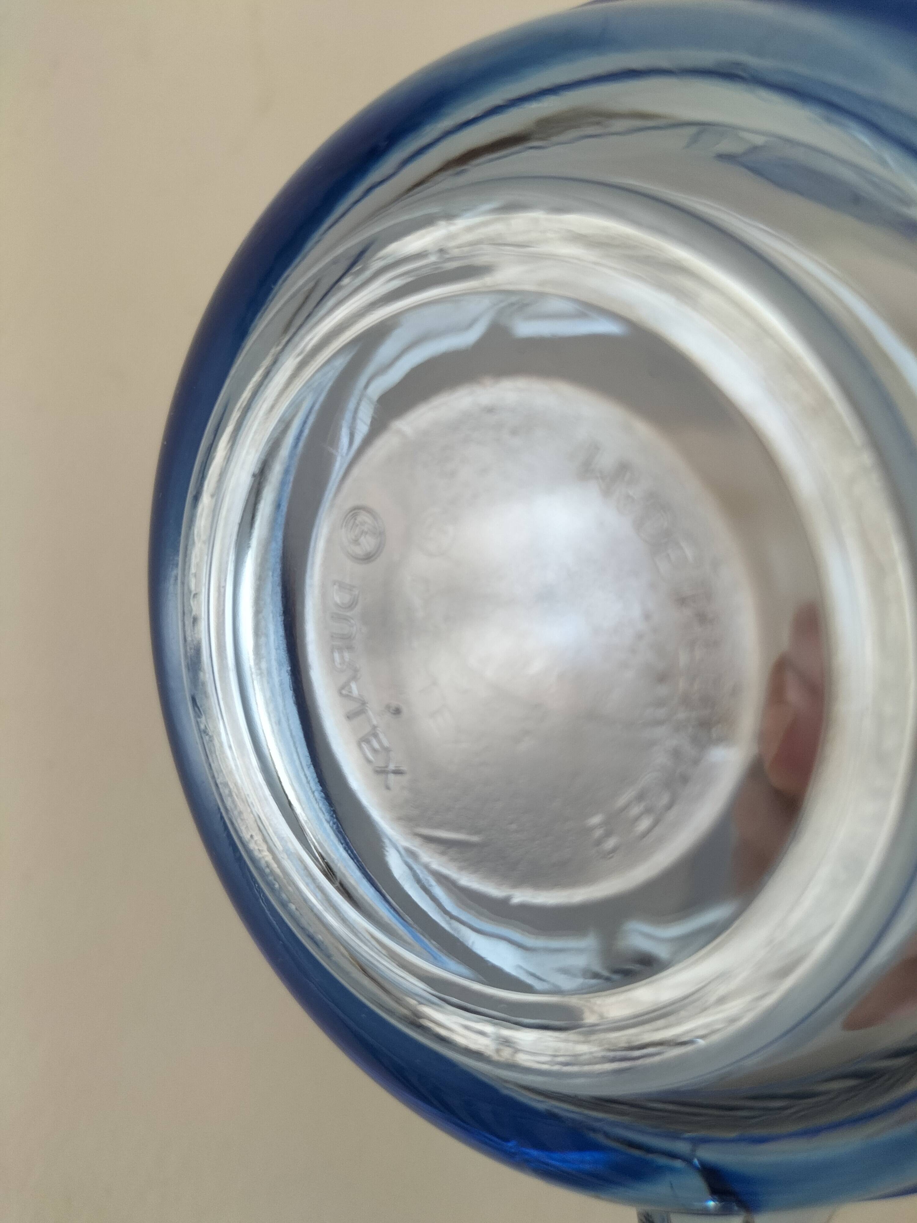 5 transparent blue Duralex mugs – French manufacturing