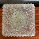 Antique Ceiling Light Sconce Molded Glass + Black Metal Bracket Vintage