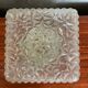 Antique Ceiling Light Sconce Molded Glass + Black Metal Bracket Vintage