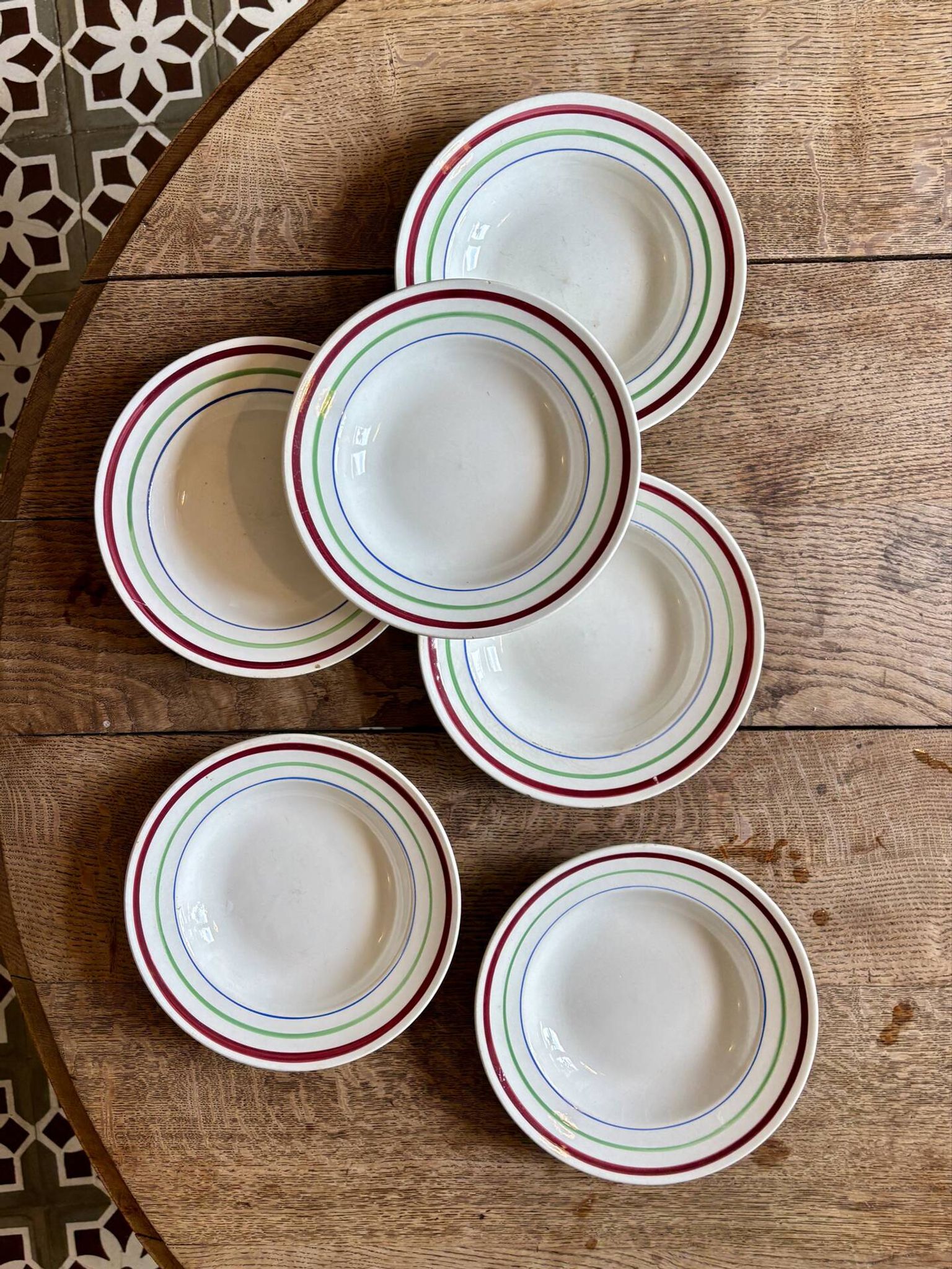 Lot de 6 assiettes creuses vintage, modèles Gildas