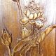 3 carved wooden panels, floral and animal decorations, Indochina