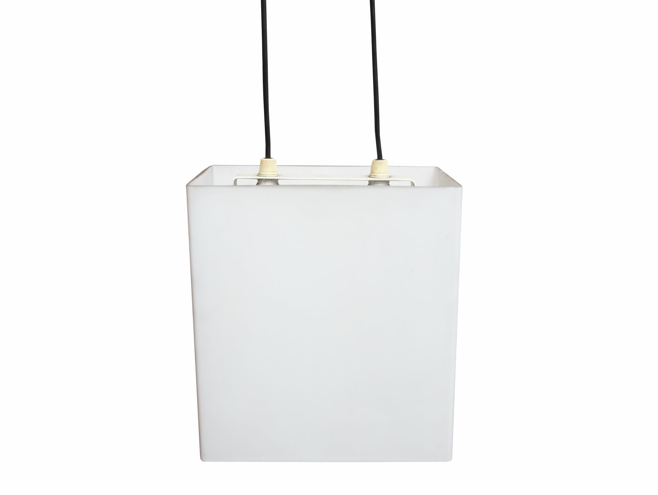 Cubic hanging lamp in opaline, 1960s