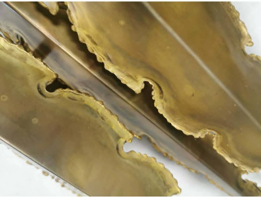 Brutalist Brass Wall Lamps by Svend Aage Holm Sørensen, Denmark 1960s