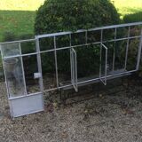 Old glass roof with door and window