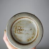 Set of 4 vintage glazed stoneware cider bowls/ice cream cups with stems.