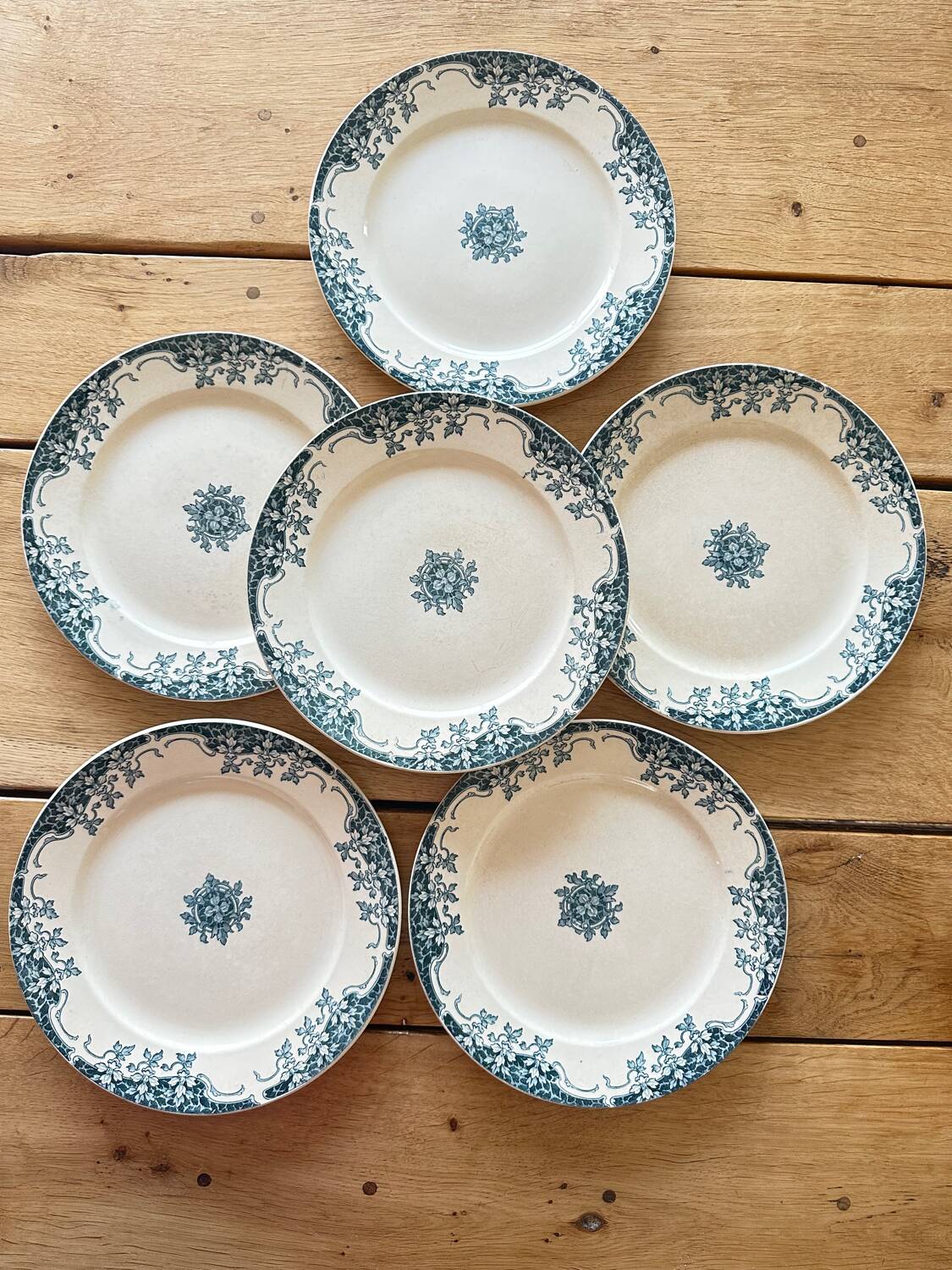 6 antique dinner plates