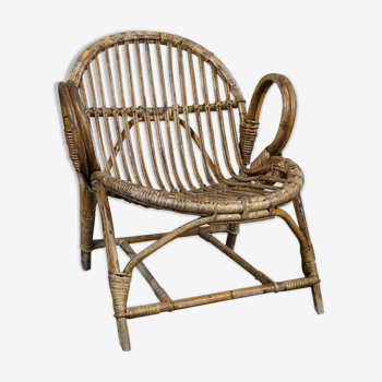 Rattan armchair Dutch Design 1950