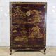 Vintage Chinese cabinet (red/gold) traditional scene bohomian