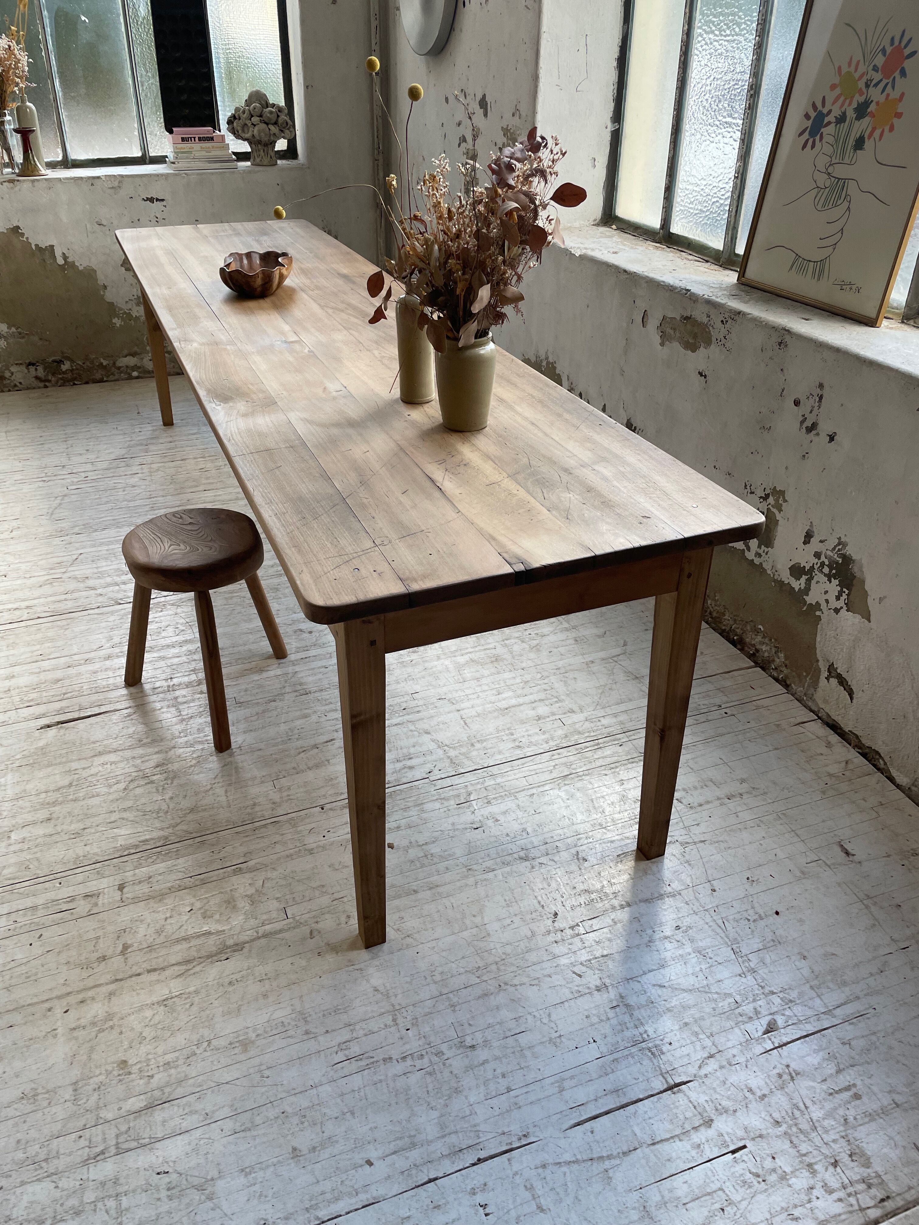 XL farmhouse table in beech and pine 3m