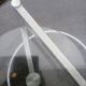 Old chrome metal coffee table with swivel tops from the 70s