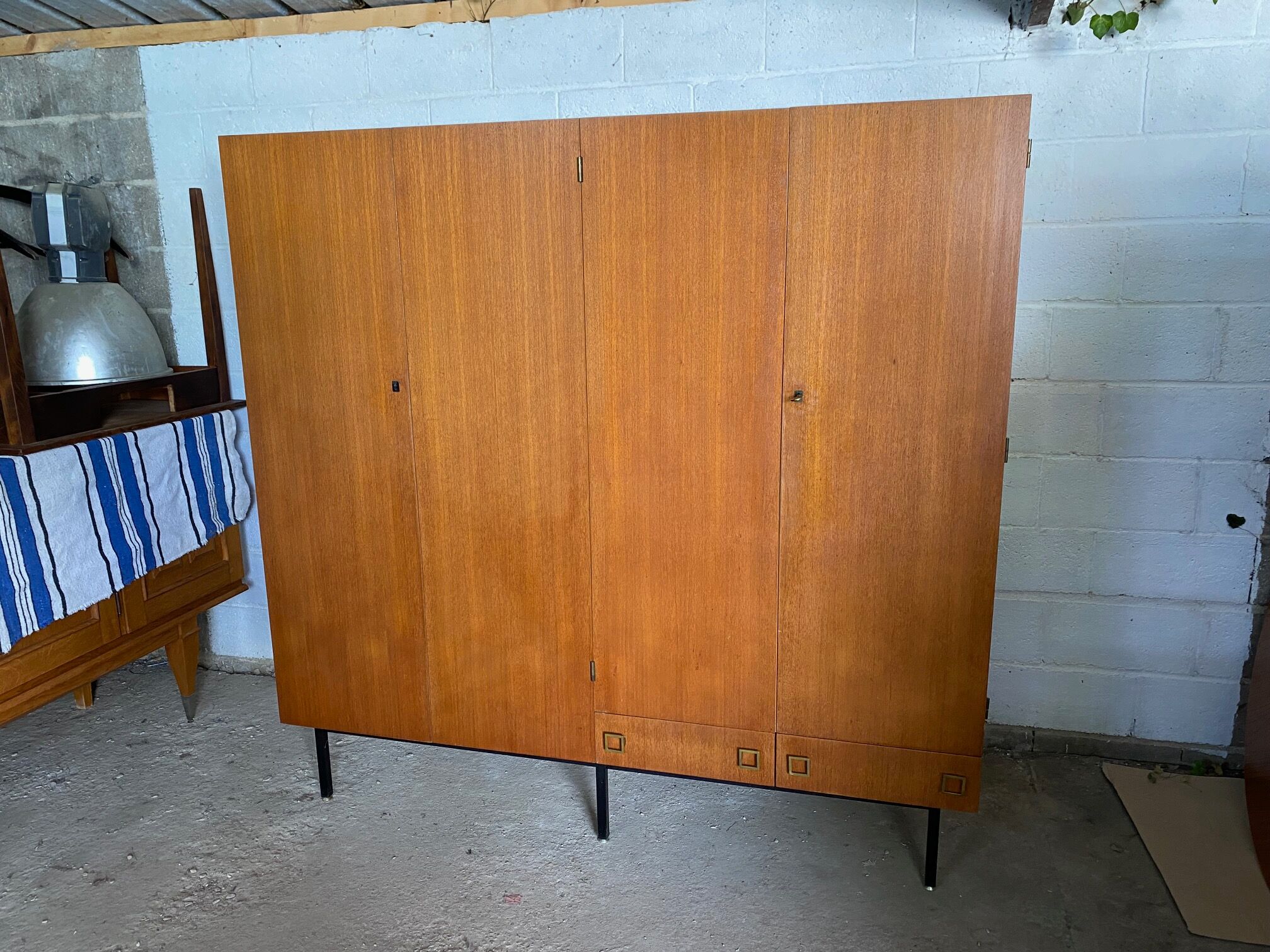 Scandinavian teak wardrobe storage cabinet 60s
