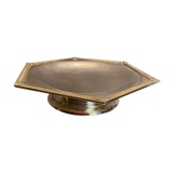 Plate on pedestal hexagonal shape silver metal Regency style