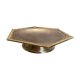 Plate on pedestal hexagonal shape silver metal Regency style