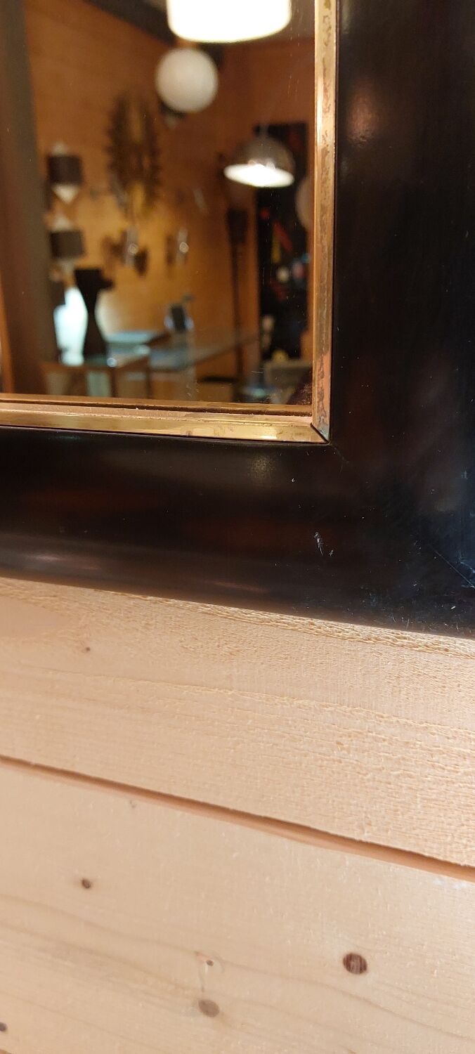 Miroir métal et laiton, 94x75 cm