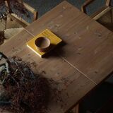 Modern Danish brutalist extendable dining table in pine, Tage Poulsen, 1970s.