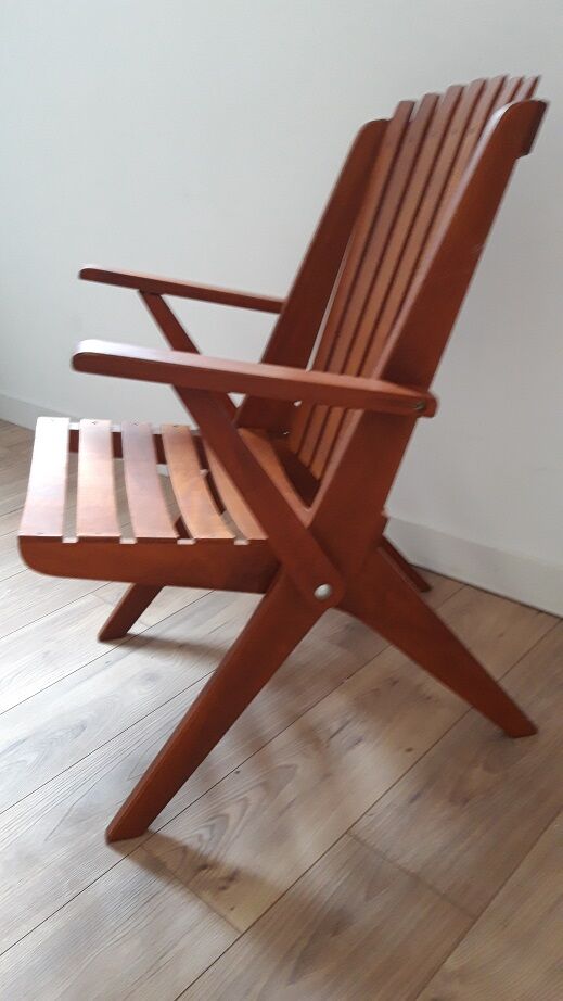 2 teak armchairs