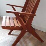 2 teak armchairs