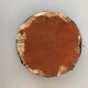Round wall mirror in ceramic with slip-cast flowers, glazed, from the 60s/70s.