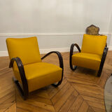 Paire de fauteuils H269 Halabala restaurés