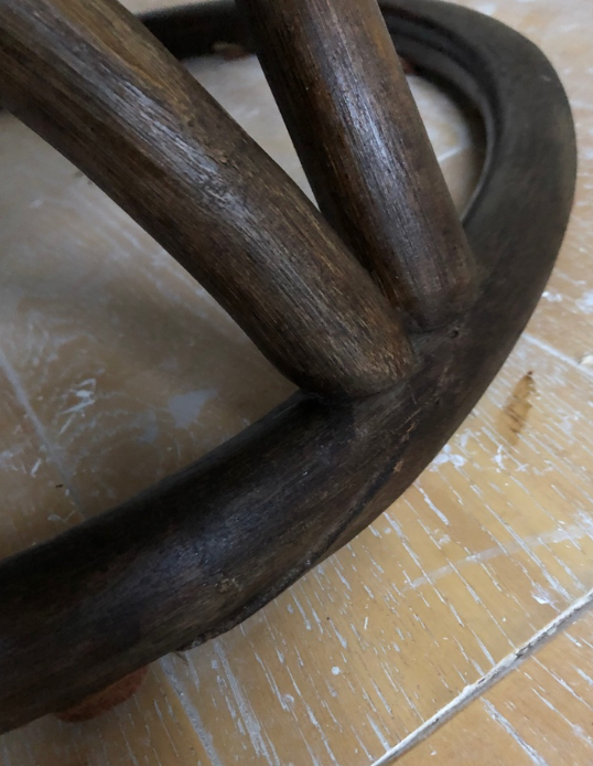 Lot of two rotating rattan chairs