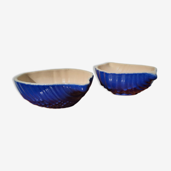 Pair of bowl in the shape of shell Appolia earthenware