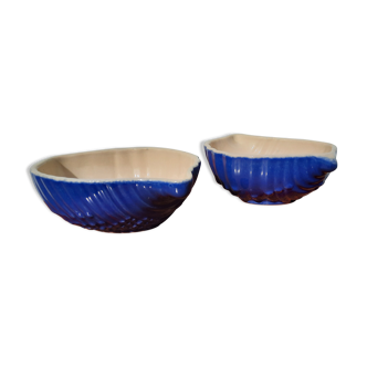 Pair of bowl in the shape of shell Appolia earthenware