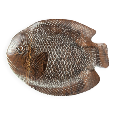 Grand plat poisson verre transparent Arcoroc vintage L38,5