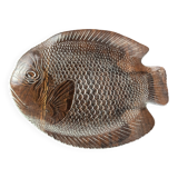 Large fish plate transparent glass Arcoroc vintage L38.5