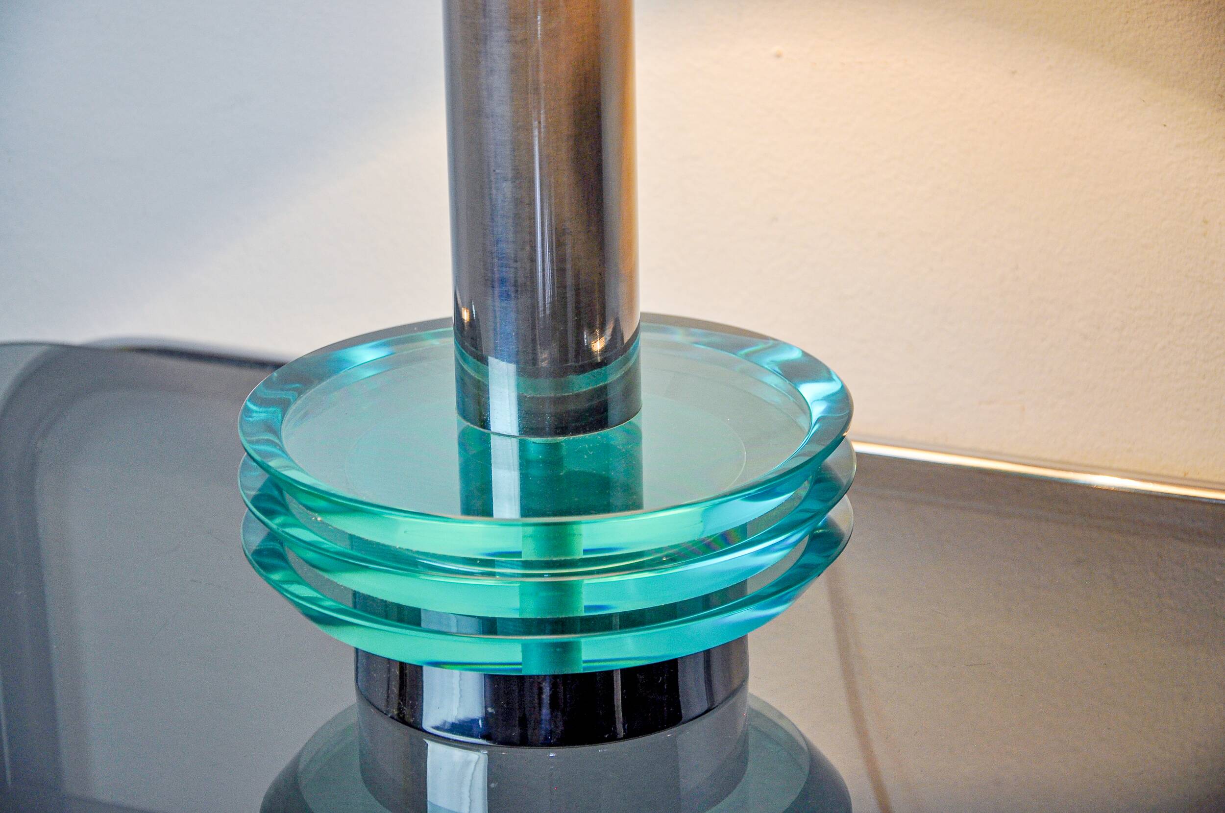 Lampe space-age par Zero Quattro, verre de murano bleu , Italie, 1970
