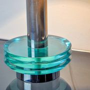 Space-age lamp by Zero Quattro, blue murano glass, Italy, 1970