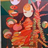 Abstract oil painting on canvas franco balleri 1993 oil on canvas