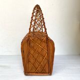 Vintage wicker basket handbag