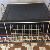 Side table wearing vinyl or journals