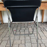 Leather and metal folding chair