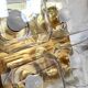 Vintage brass square flush mounts glass ceiling lamp Glashütte Limburg
