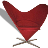 Fauteuil Heart Cone par Verner Panton édité par Plus-Linje