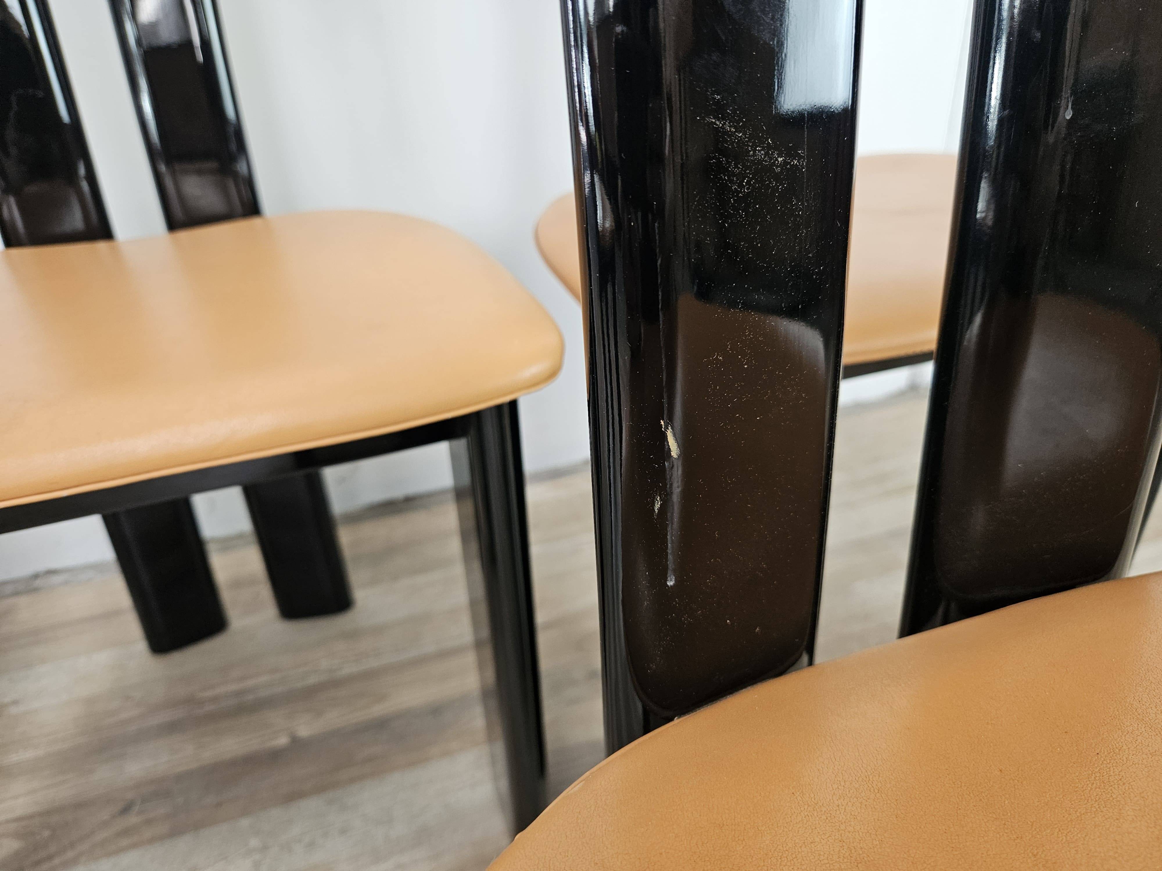 Ensemble de 6 chaises Pierre Cardin en bois laqué noir, 1970
