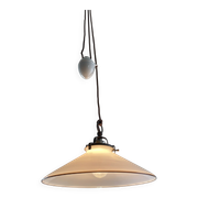 Art Deco porcelain and glass pendant light